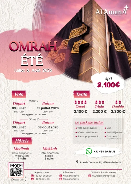 Omrah été 2026 Belgique FR