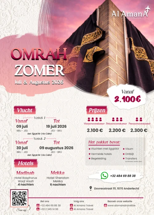Omrah été 2026 Belgique NL